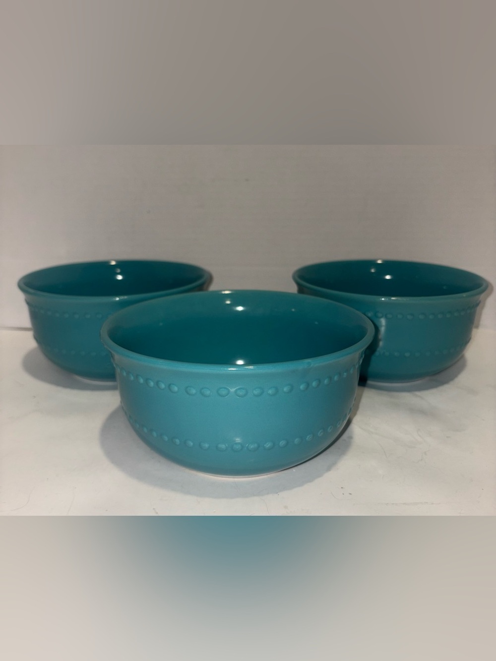 Royal Norfolk Teal Ceramic Ramekins Set of 3